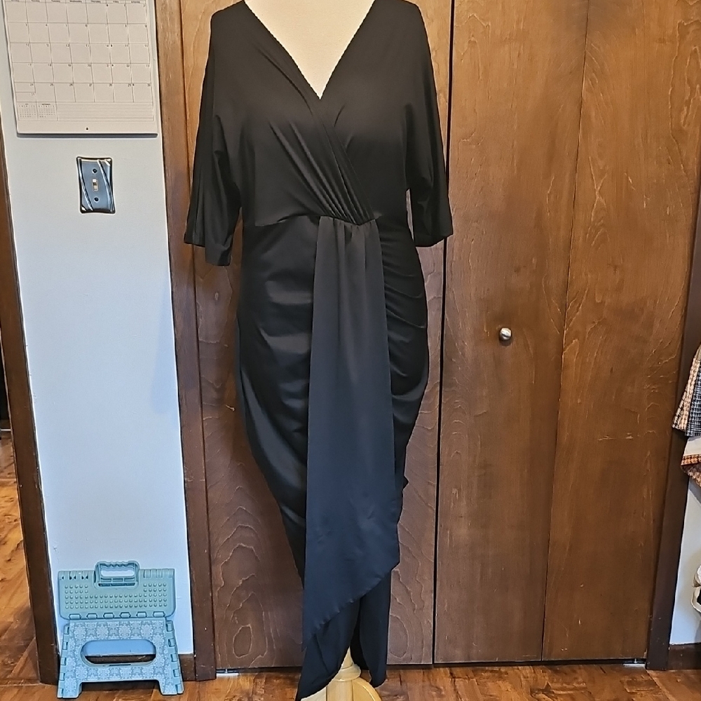 Elegant Black Wrap Dress